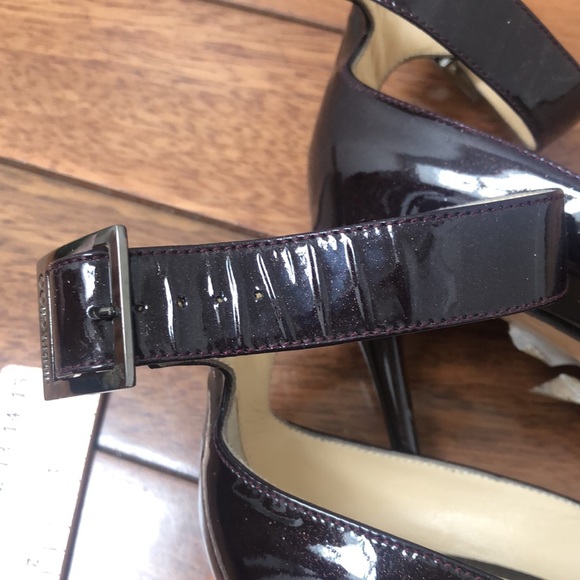 Jimmy Choo Henna 100 Sparkly Patent Bordeaux Heels 37/6.5 - Picture 8 of 16